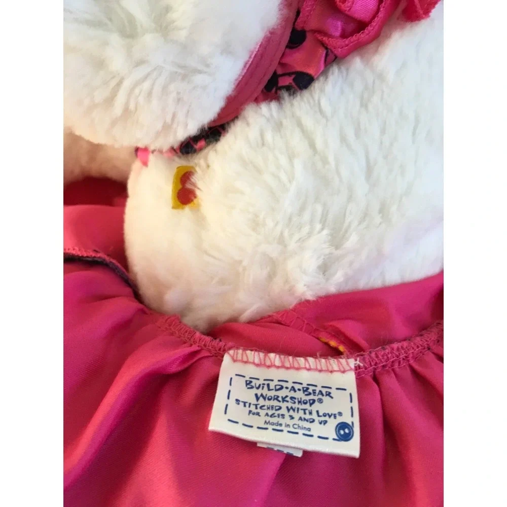 Build A Bear Cat Kitten Plush Aqua Blue Eyes 2013 w/ Gorgeous Pink Sequin Outfit